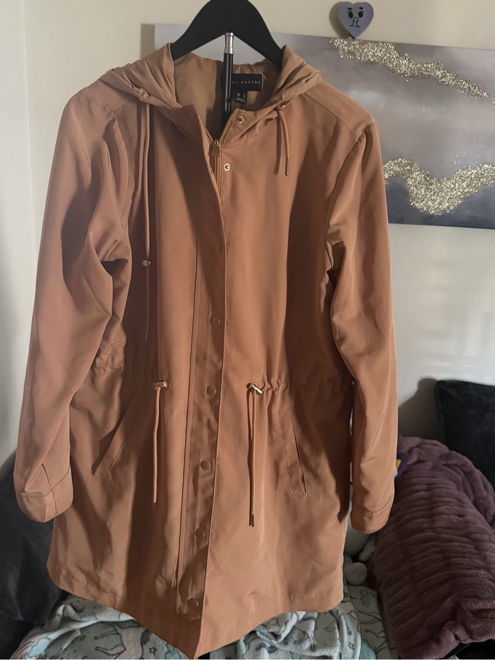 Susan Graver Water Resistant Anorak Jacket with Hood size medium a631556